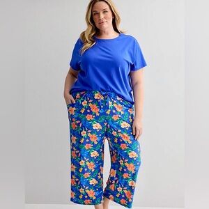 Sonoma Blue Floral 2 piece Pajama Set 1X NWT